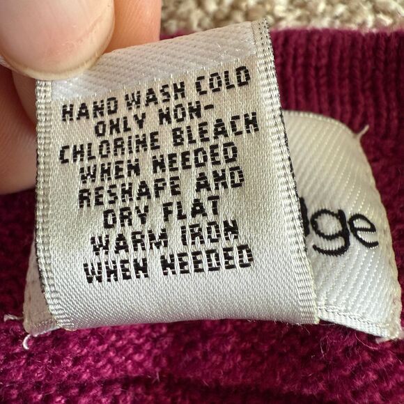 Breckenridge Cardigan Fair Isle Nomad Sweater 3 Button Magenta Purple Small - Picture 9 of 9